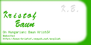kristof baun business card