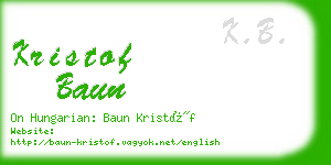 kristof baun business card